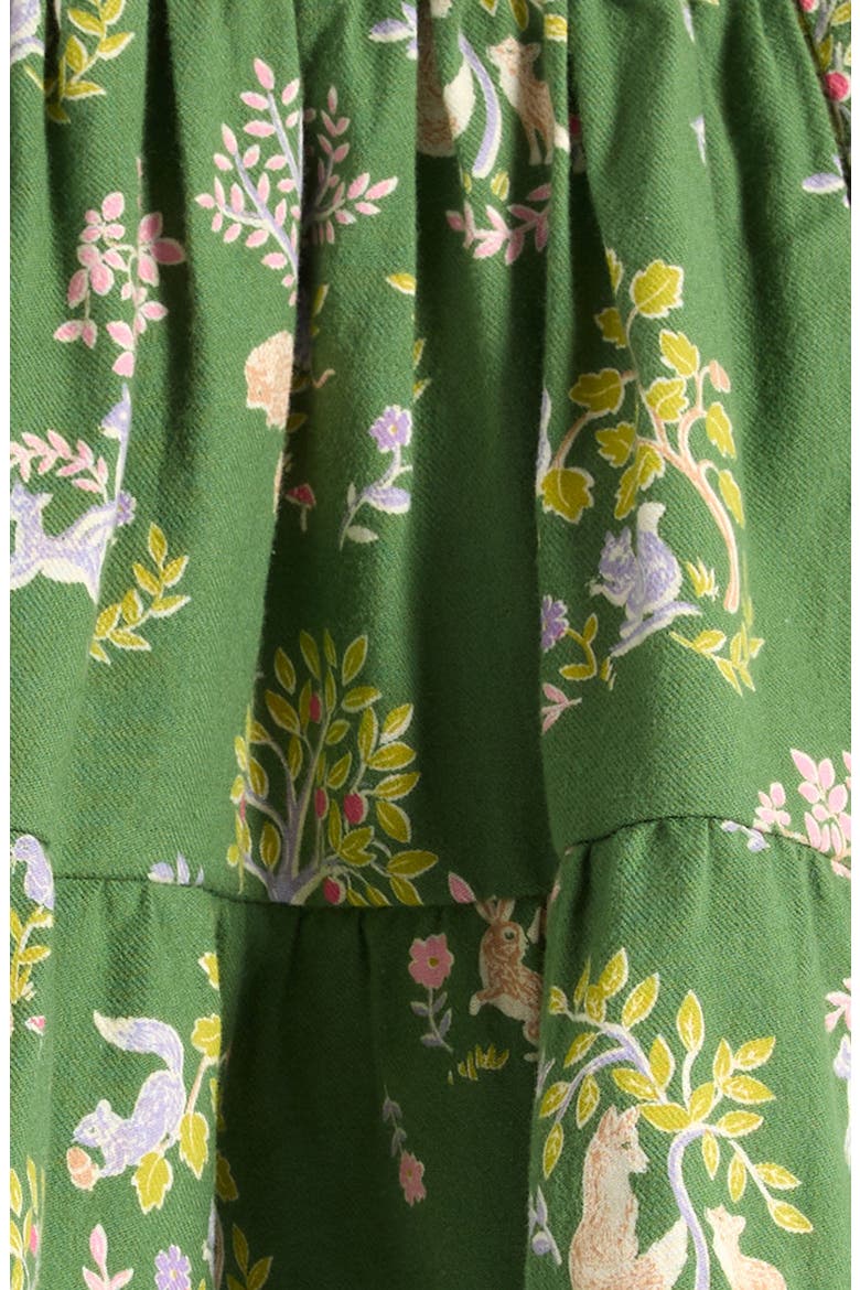 Kids' Eyelet Trim Print Skirt, Alternate, color, GREEN WOODLAND