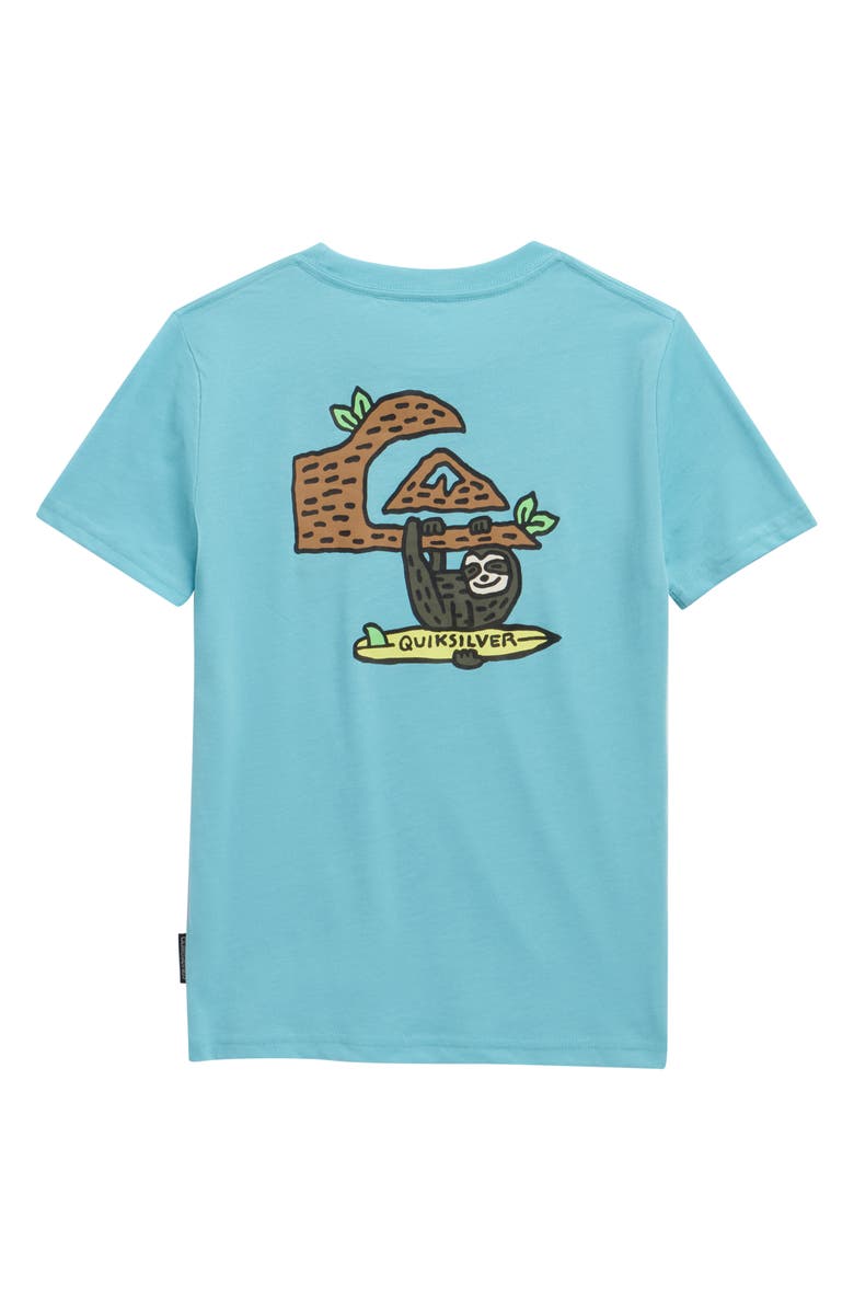 Quiksilver Kids' Slother Cotton Graphic T-Shirt, Alternate, color, Aqua Heather