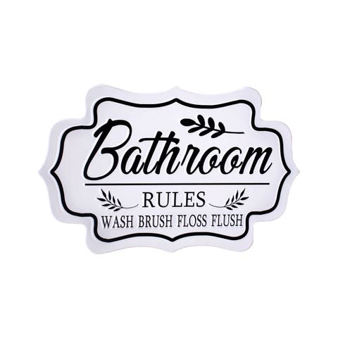 Floral Bathroom Rules Sign