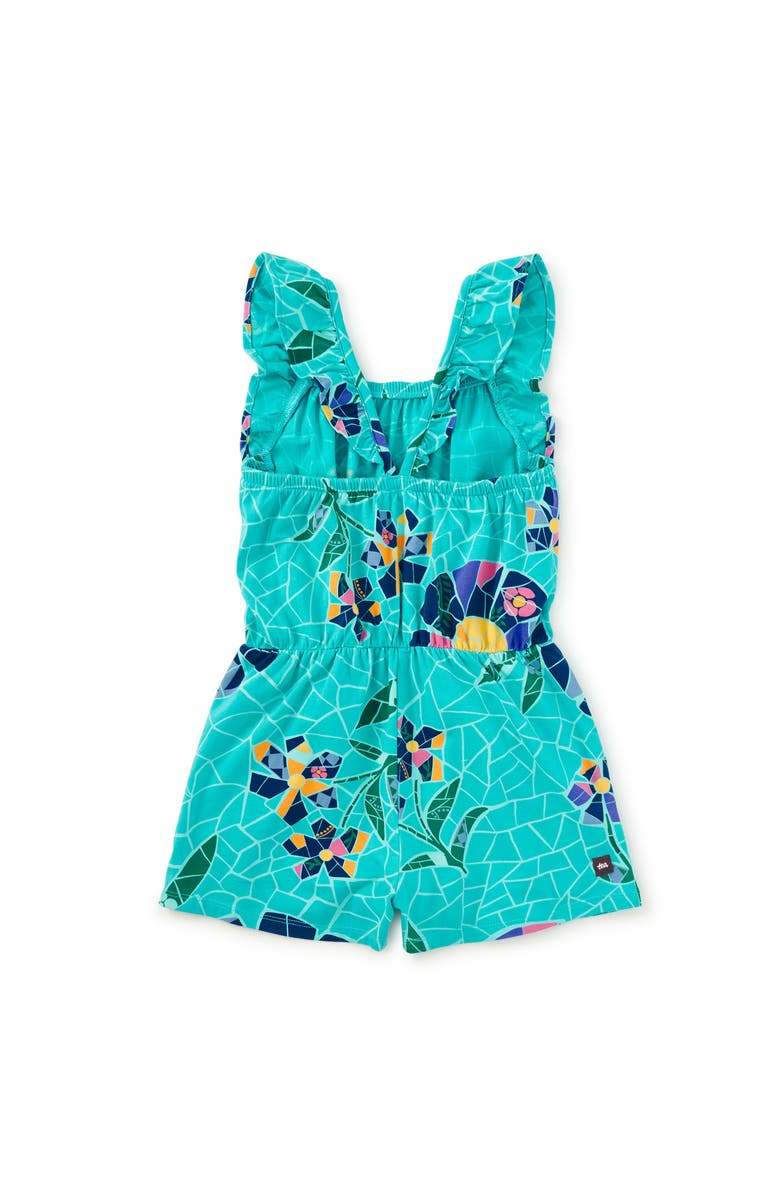 Tea Collection Ruffle Strap Romper, Alternate, color, Mosaic Floral
