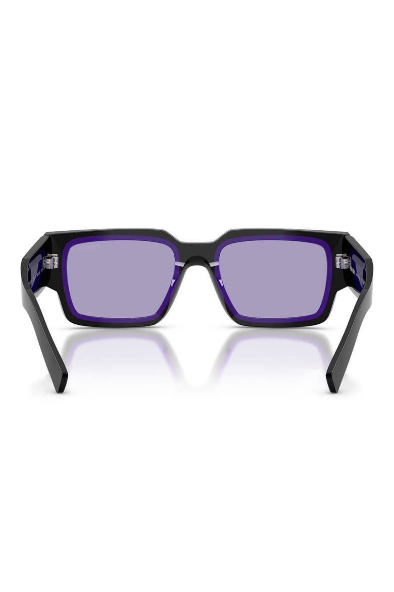 55mm Rectangular Sunglasses, Alternate, color, BLACK/ PURPLE / VIOLET