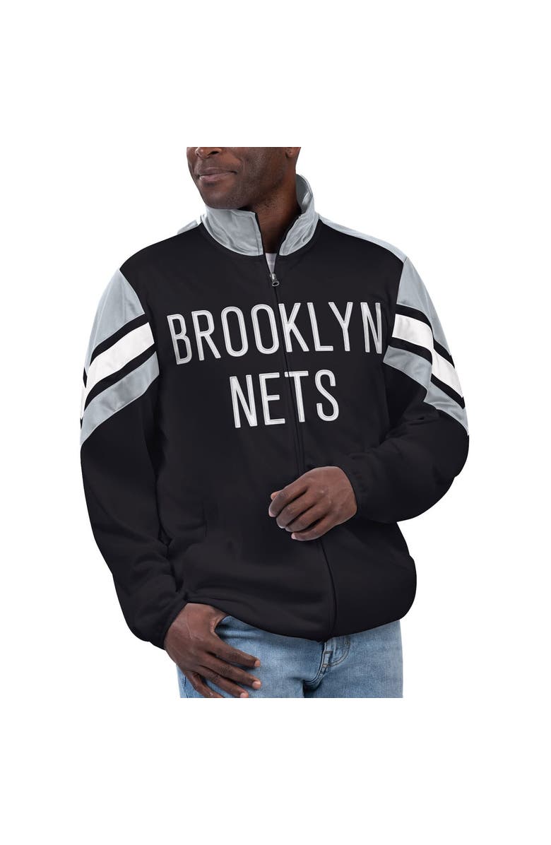 G-III SPORTS BY CARL BANKS Men's G-III Sports by Carl Banks Black Brooklyn Nets Game Ball Full-Zip Track Jacket, Main, color, Black