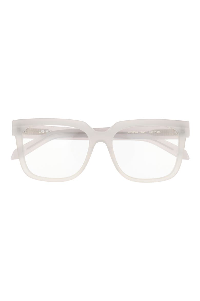 55mm Square Optical Glasses, Main, color, LIGHT GREY