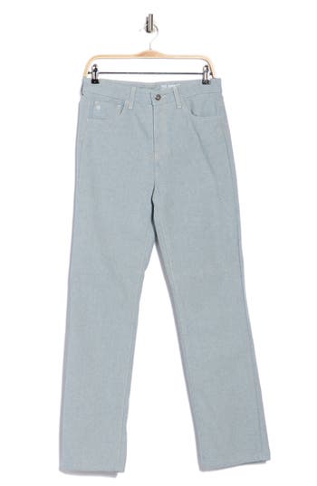 Ag High Waist Straight Leg Jeans In Gray