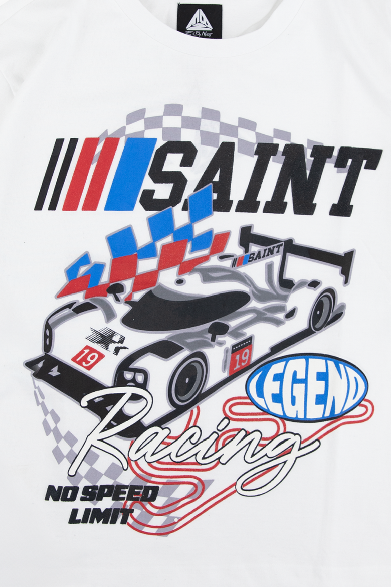Benji Tee, Alternate, color, WHITE/ SAINT RACING