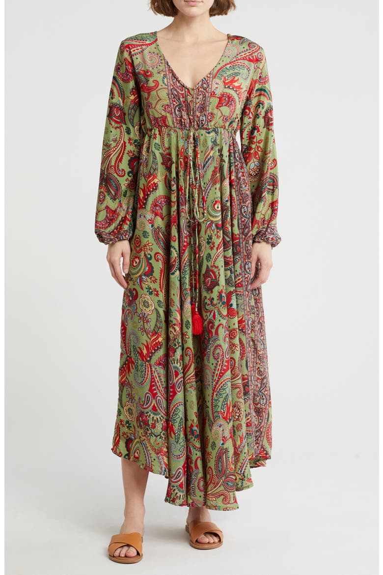 Abstract Cover-Up Beach Dress, Main, color, GREEN