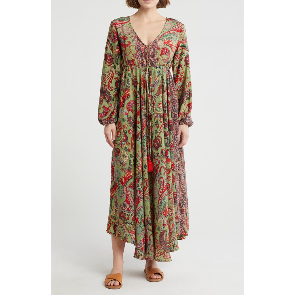 La Fiorentina Abstract Cover-up Beach Dress In Green