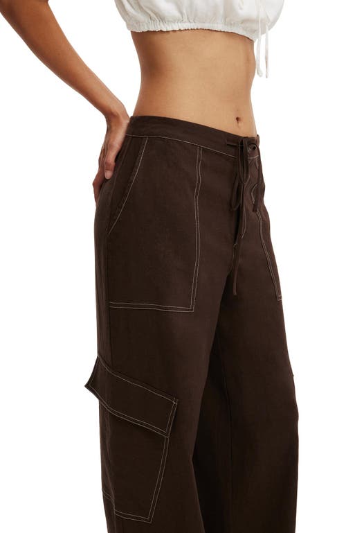 Cotton On Haven Utility Pant In Dark Oak