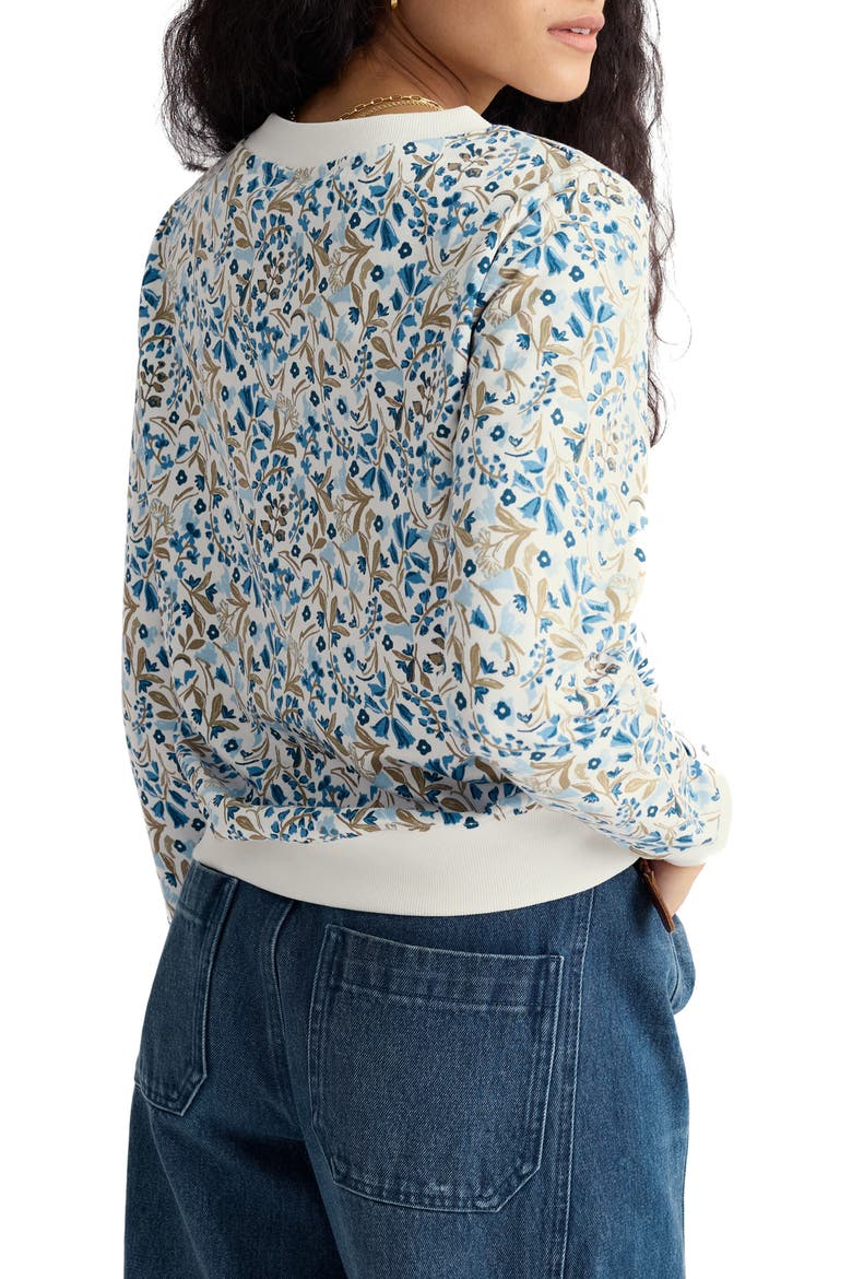 Bright Wave Organic Cotton Sweatshirt, Alternate, color, WOODLAND FLORAL CHALK