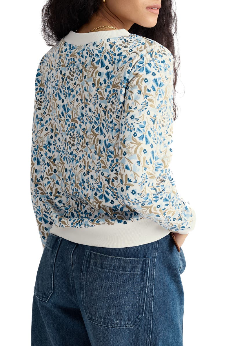 Seasalt Cornwall Bright Wave Organic Cotton Sweatshirt, Alternate, color, Woodland Floral Chalk