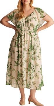 Estelle Anaya Floral Print Midi Dress