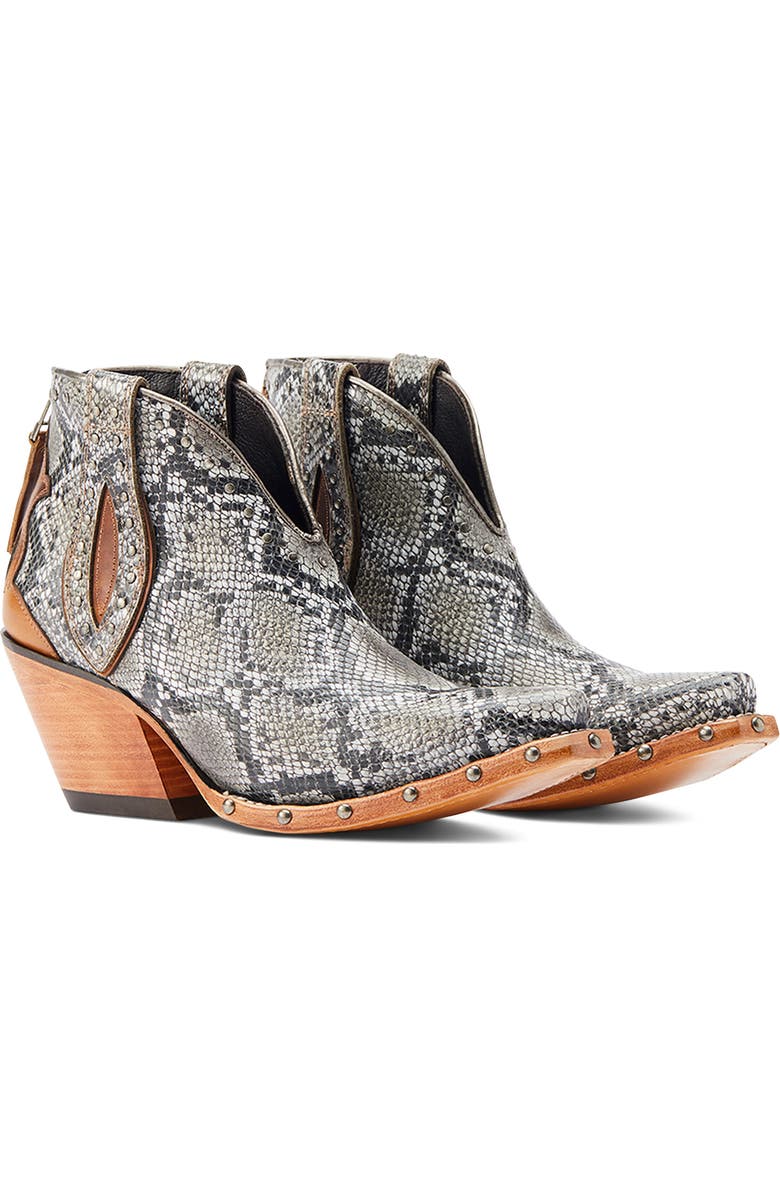 Ariat Greeley Western Bootie, Alternate, color, Natural Snake