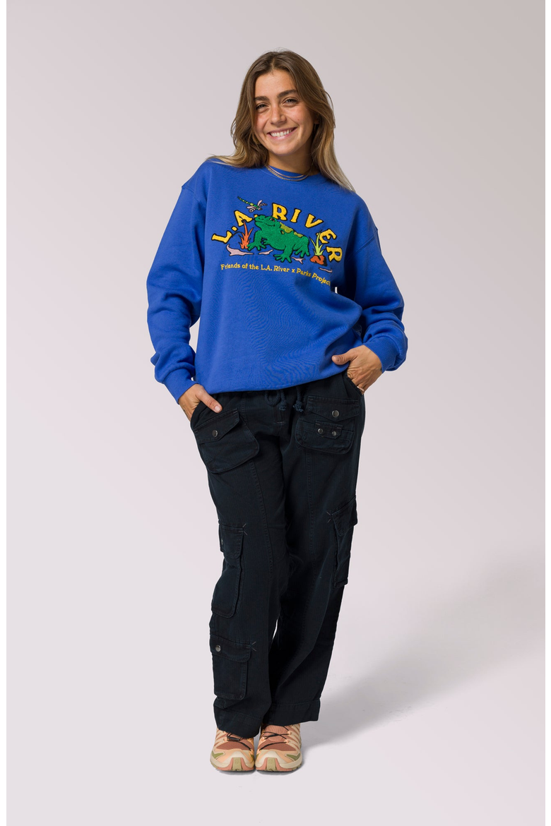 LA River Toadally Crewneck, Alternate, color, Pacific Blue