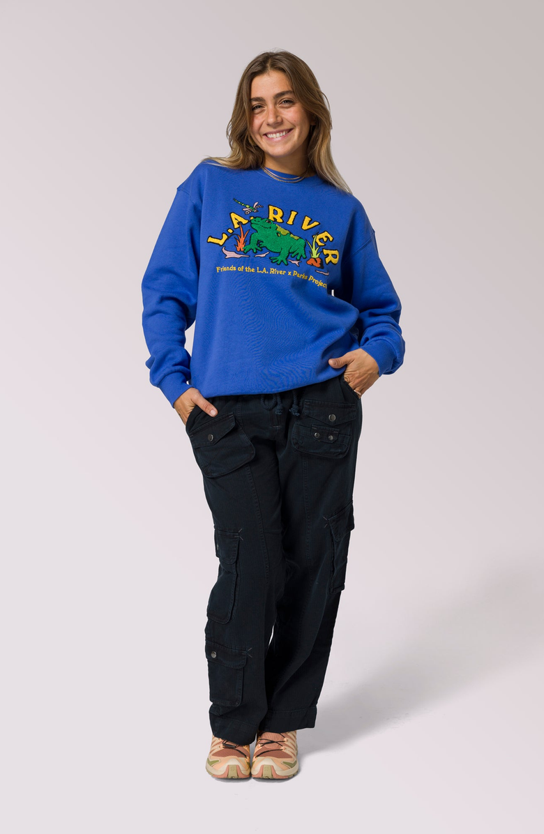 Parks Project LA River Toadally Crewneck, Alternate, color, Pacific Blue