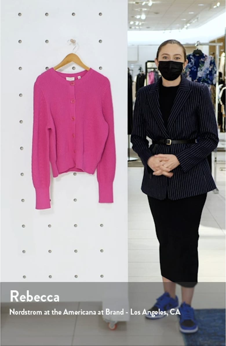 Shaker Stitch Cotton Blend Cardigan, sales video thumbnail