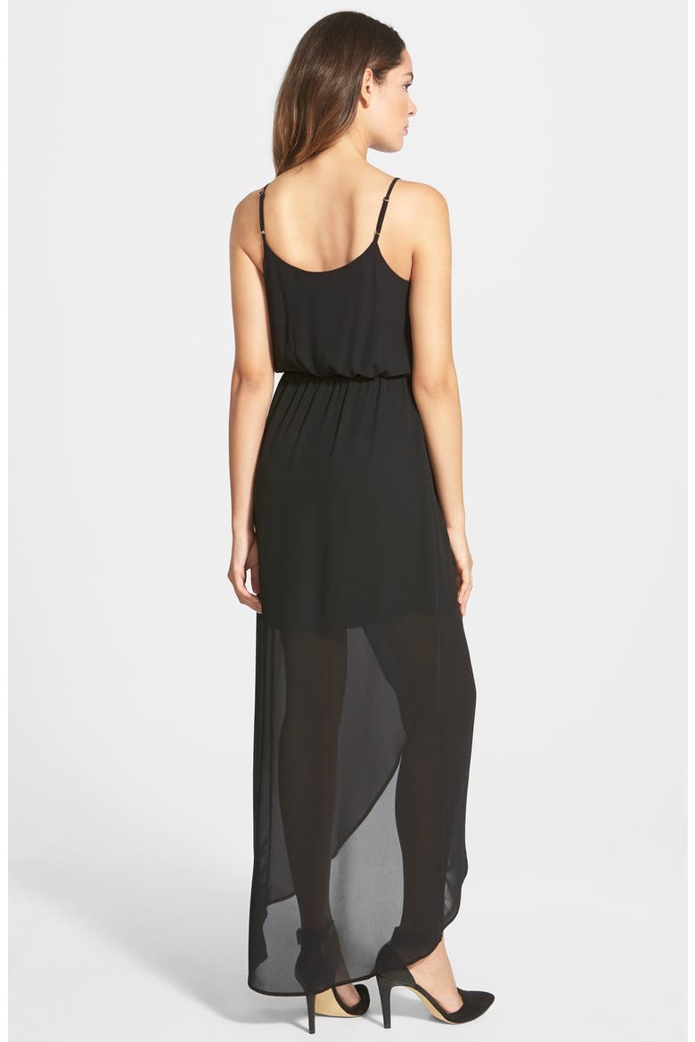 Tulip Hem Maxi Dress, Alternate, color, BLACK