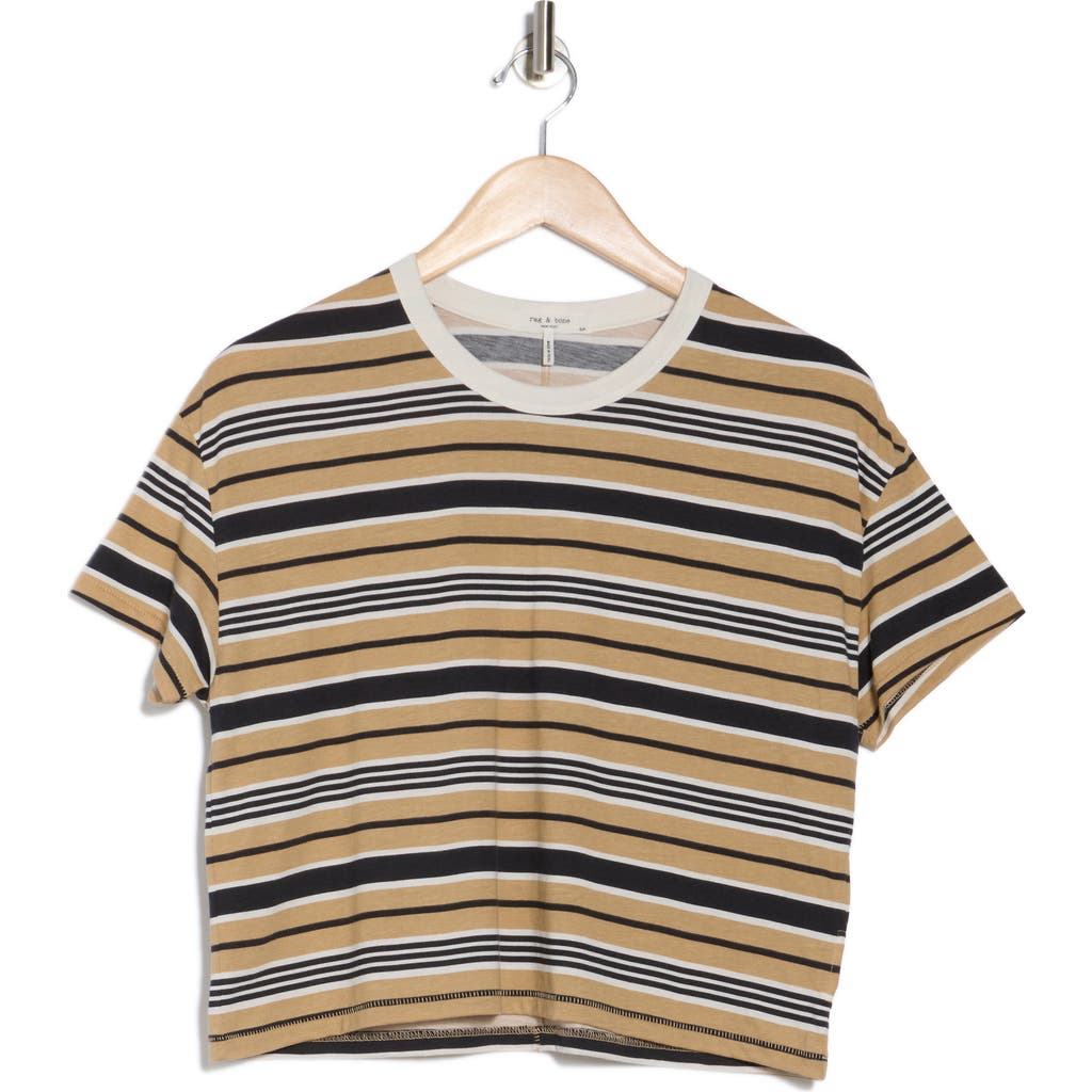 Rag & Bone Mai Boxy Stripe T-shirt In Earth Stripe