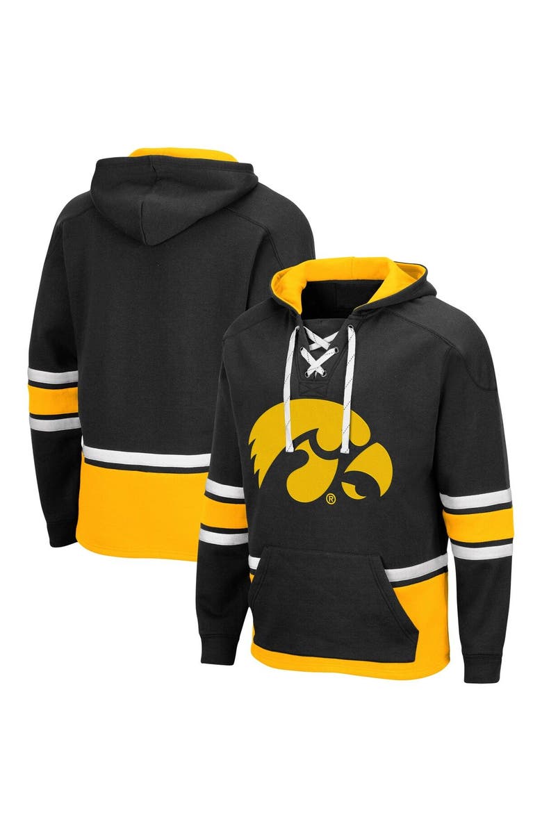 COLOSSEUM Men's Colosseum Black Iowa Hawkeyes Lace Up 3.0 Pullover Hoodie, Main, color, Black