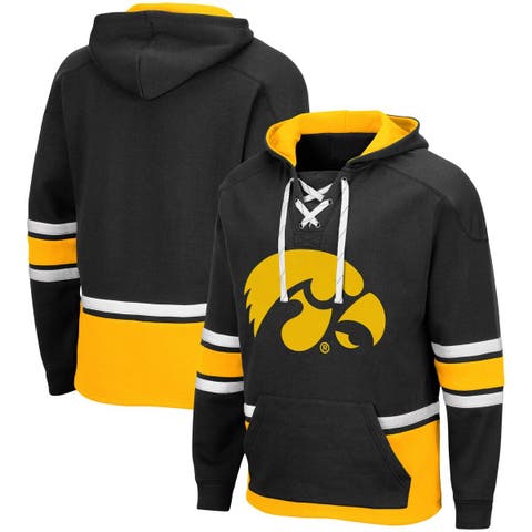 Men's Colosseum Black Iowa Hawkeyes Lace Up 3.0 Pullover Hoodie