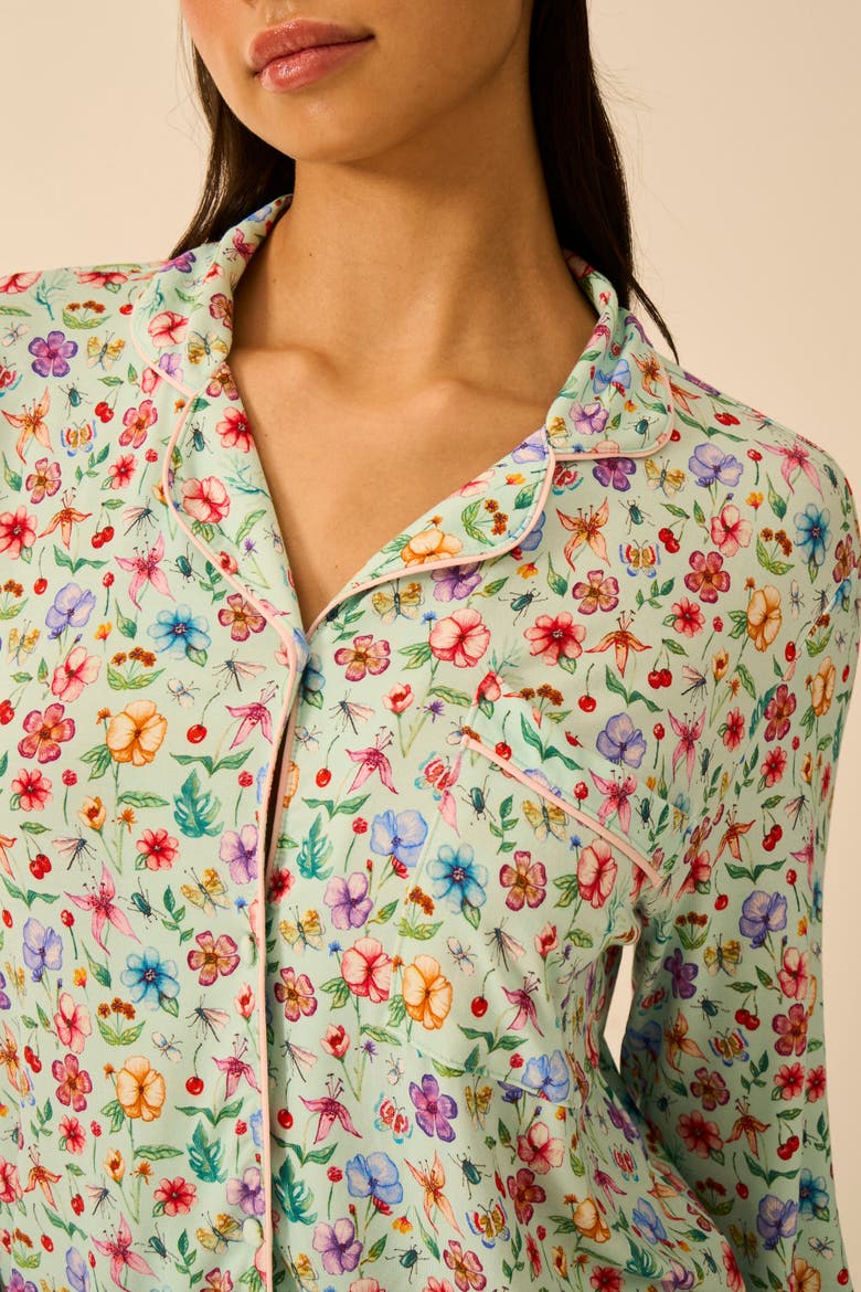 Long Pyjama Set, Alternate, color, Ethereal Wildflowers