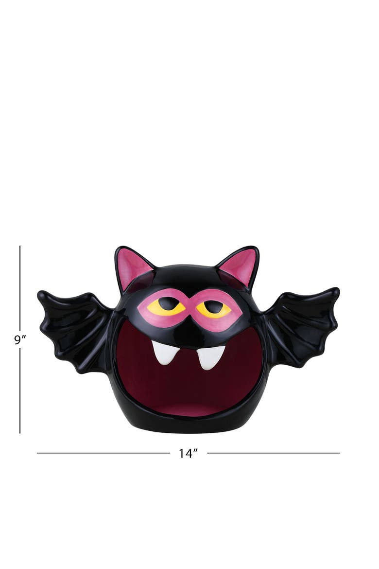 9 in. Motion Activated Ceramic Bat Candy Bowl, Alternate, color, Multicolor