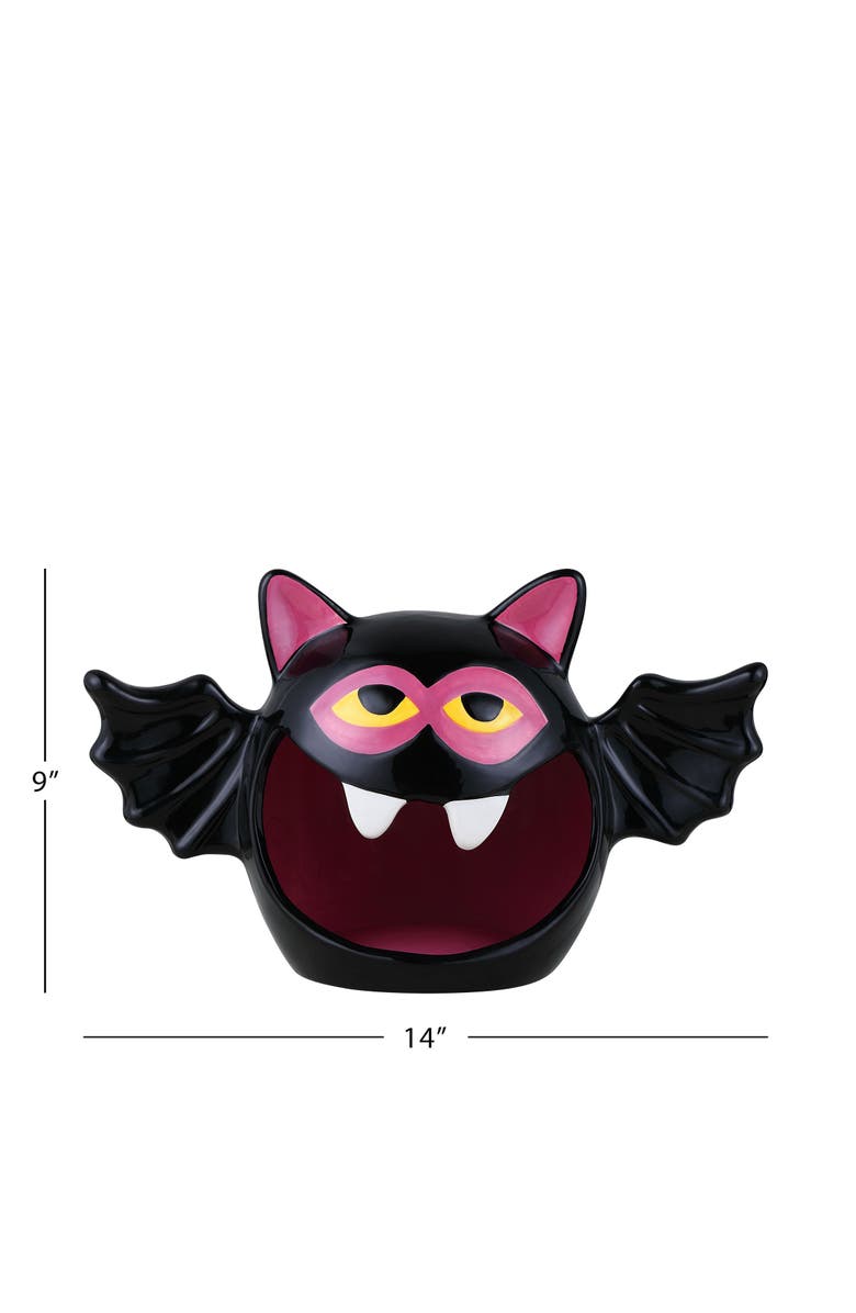 Mr. Halloween 9 in. Motion Activated Ceramic Bat Candy Bowl, Alternate, color, Multicolor