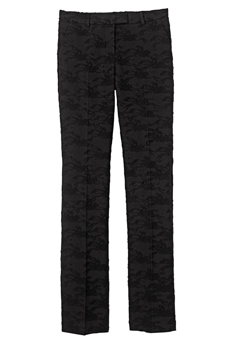 Logo Jacquard Slim Fit Pants, Alternate, color, BLACK