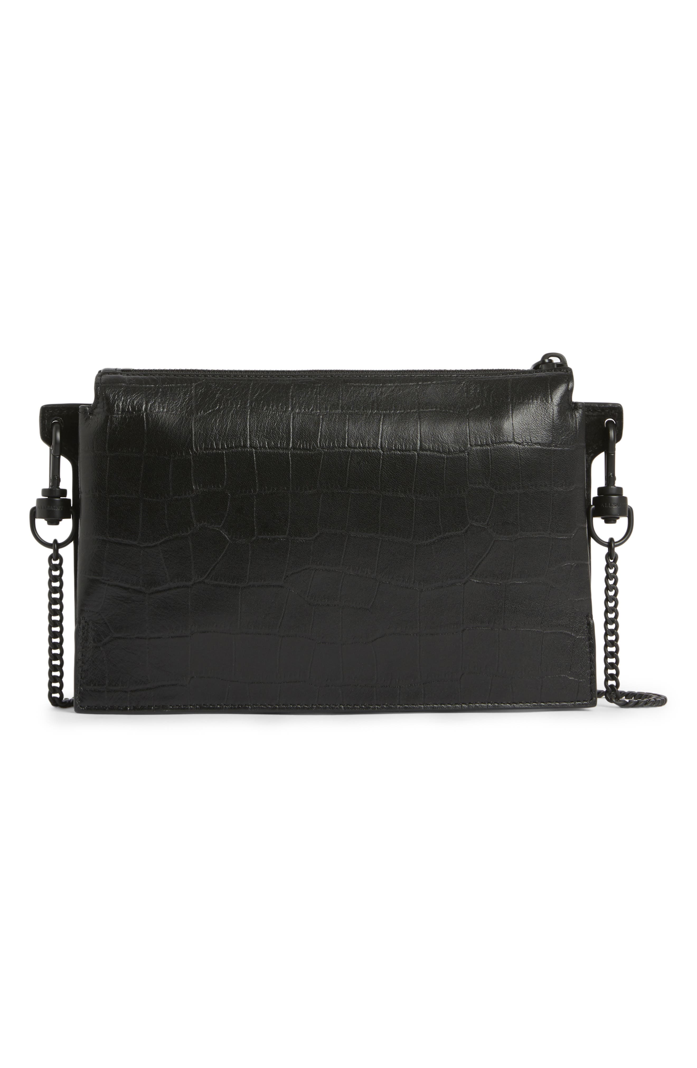 AllSaints Fletcher Leather Crossbody Bag, Alternate, color, 