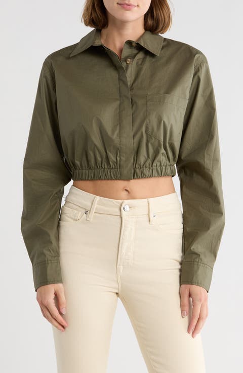 INGRAM 売れ筋商品|||イングラム Tシャツ トップス レディース Tops Green 裾ドロスト胸ロゴショート5分袖Tシャツ｜INGNI(イング) 公式通販