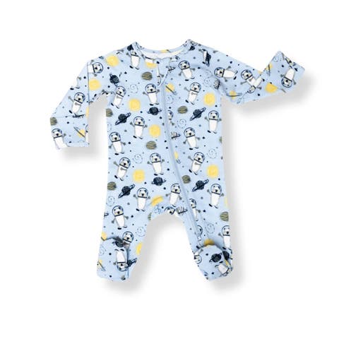 Organic Cotton Zip Footie in Space Bears