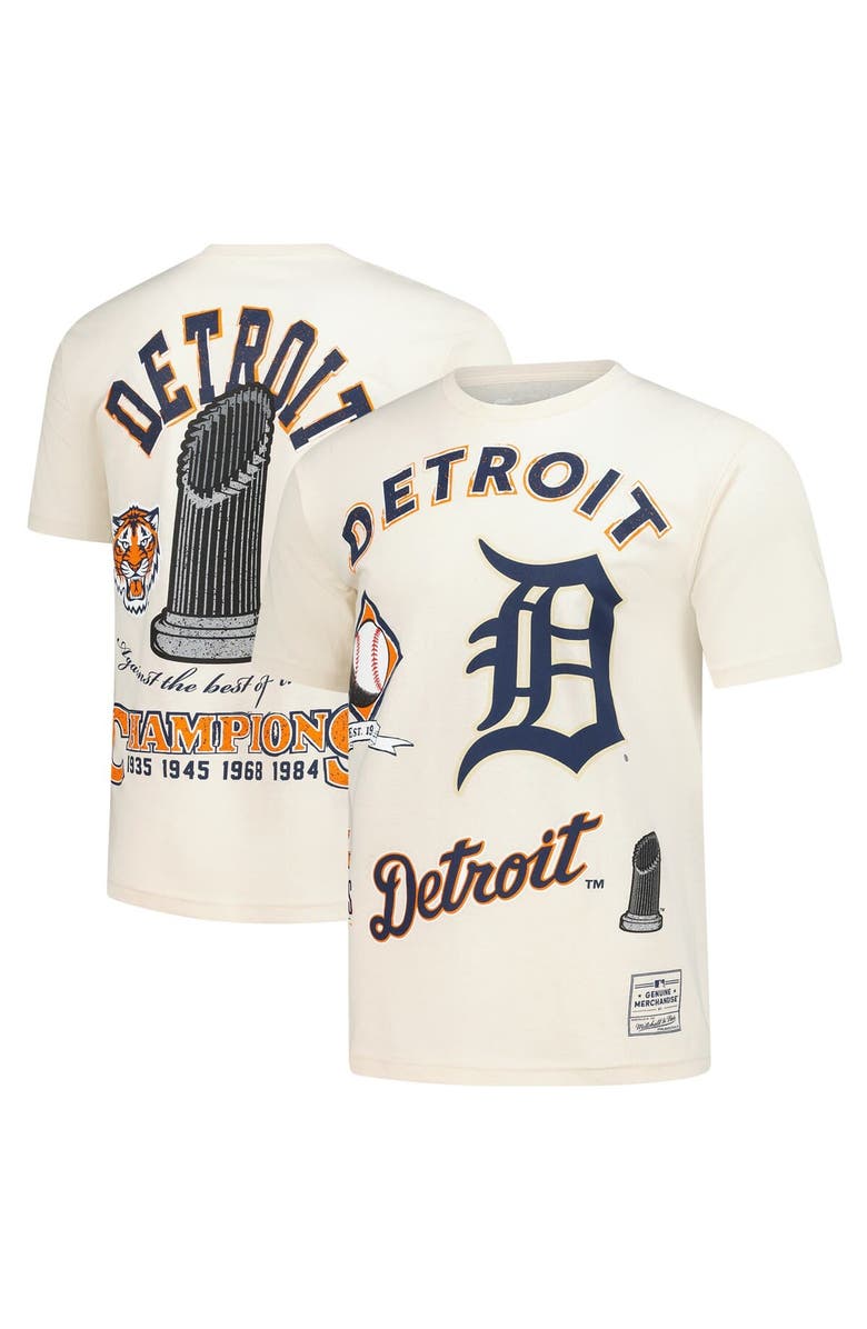 Mitchell & Ness Men's Mitchell & Ness  Cream Detroit Tigers Legacy Defined T-Shirt, Main, color, Cream