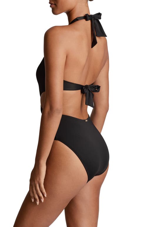 Ralph Lauren Lauren Cutout Twist One-piece Halter Swimsuit