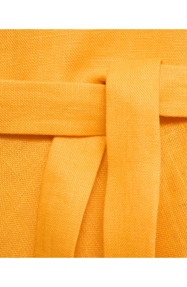 MANGO Bow Linen Sundress, Alternate, color, Orange