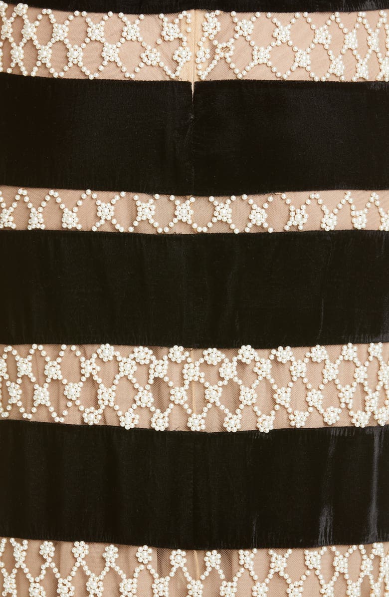 PatBO Patricia Bonaldi Imitation Pearl & Velvet Halter Gown, Alternate, color,