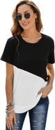 Zilpu Colorblock Side-Slit Relaxed Fit Tunic Tee