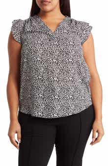 Vince Camuto V-Neck Flutter Sleeve Blouse