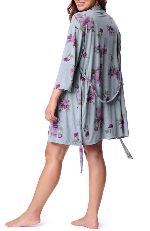 Motherhood Maternity Maternity Robe And Nursing Chemise Sleep Set In Multi