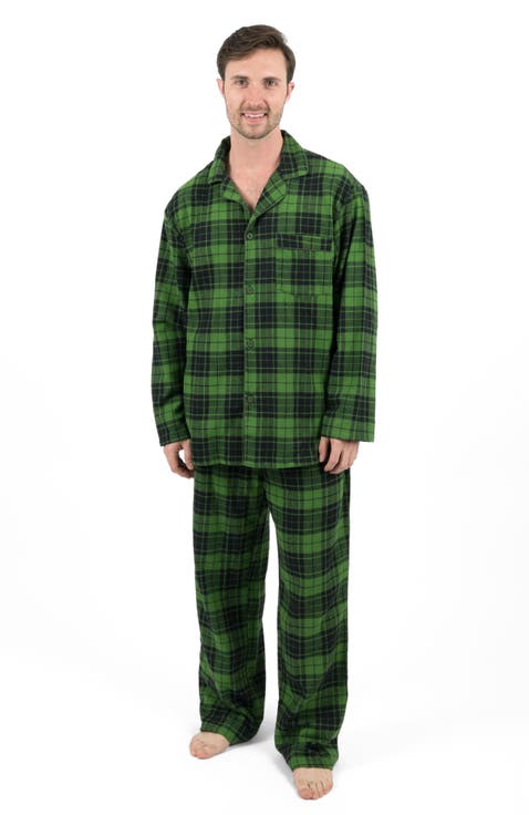 Men's Cotton Flannel Printed Holiday Pajama Set