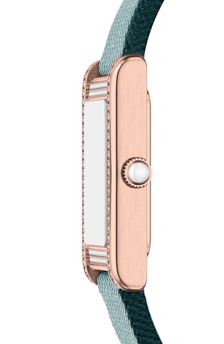 Emporio Armani Mother-of-Pearl Tank Leather Strap Watch Set, 22.5mm x 32mm, Alternate, color, 