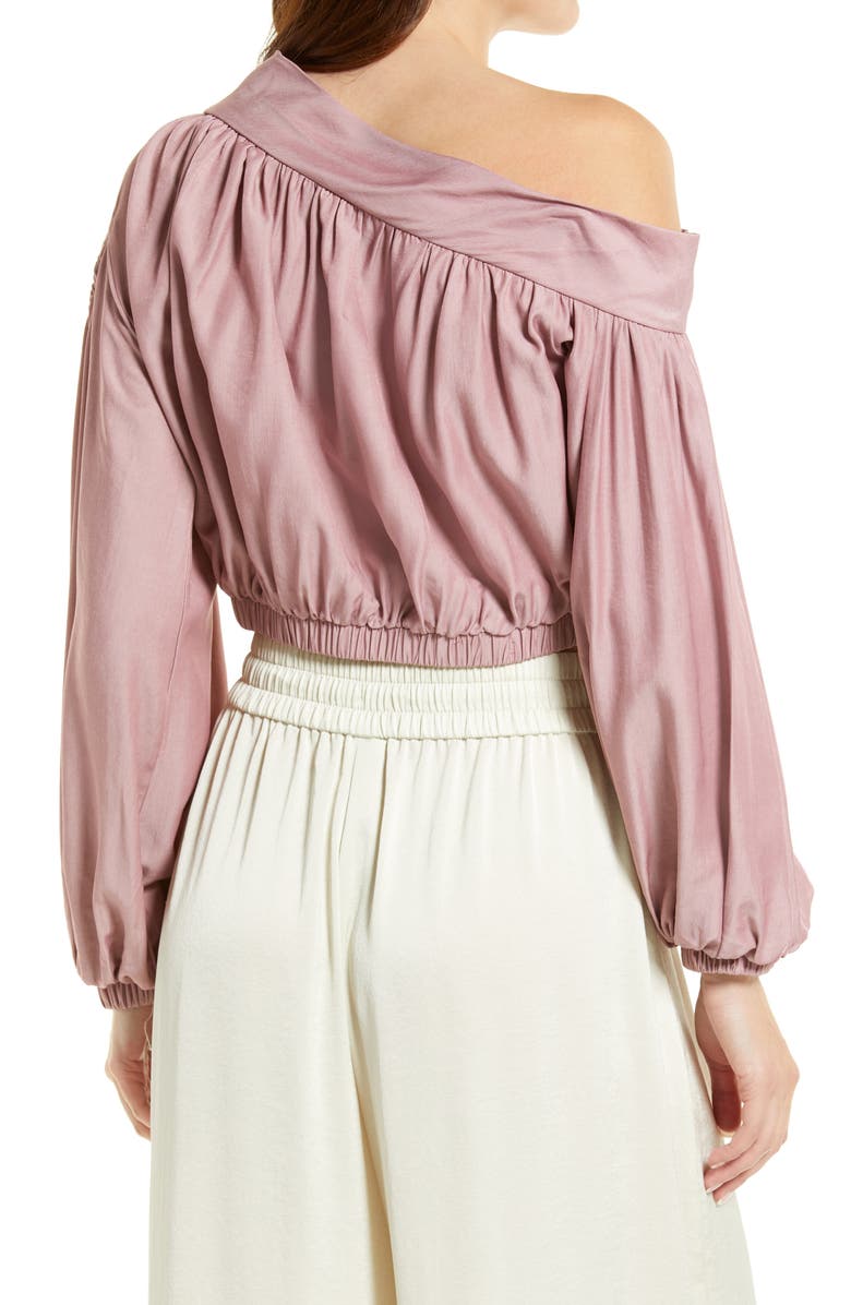 Amy Lynn Willow One-Shoulder Crop Top, Alternate, color, Pink