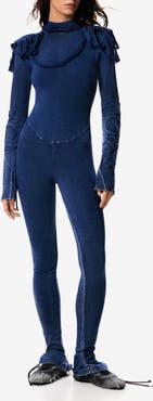Desigual Texture Mock Neck Long Sleeve Jumpsuit