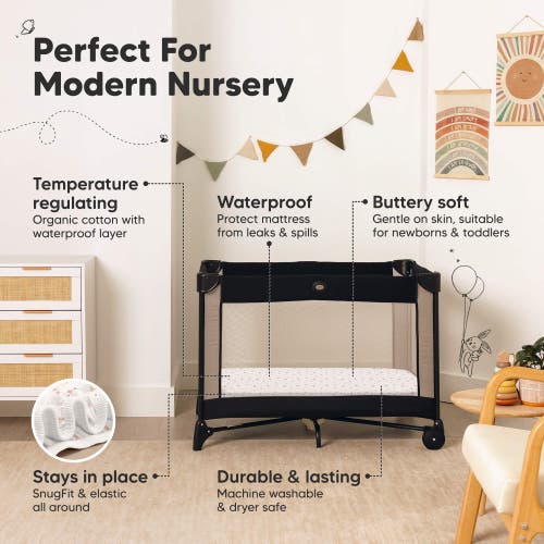 Keababies 2-pack Soothe [protect+] Waterproof Mini Crib Sheets In Multi