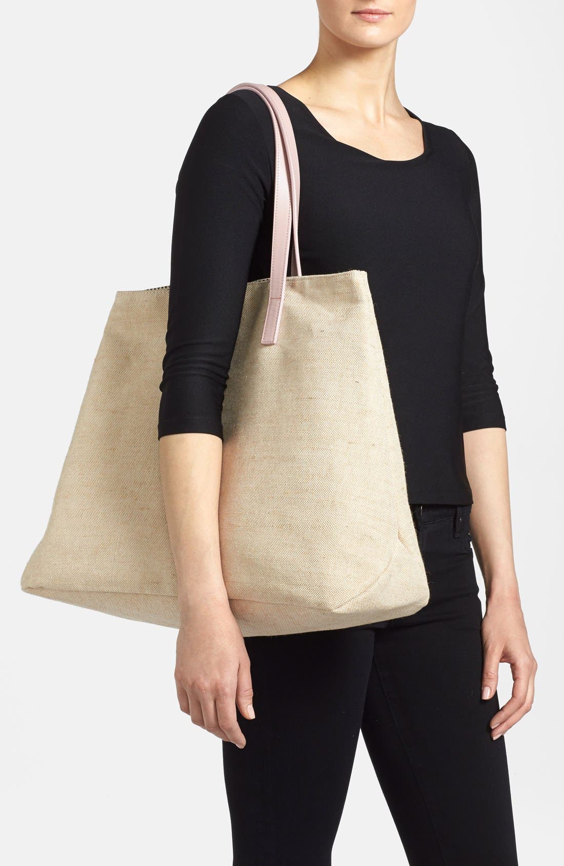 Canvas Beach Tote, Alternate, color, SAND MEL