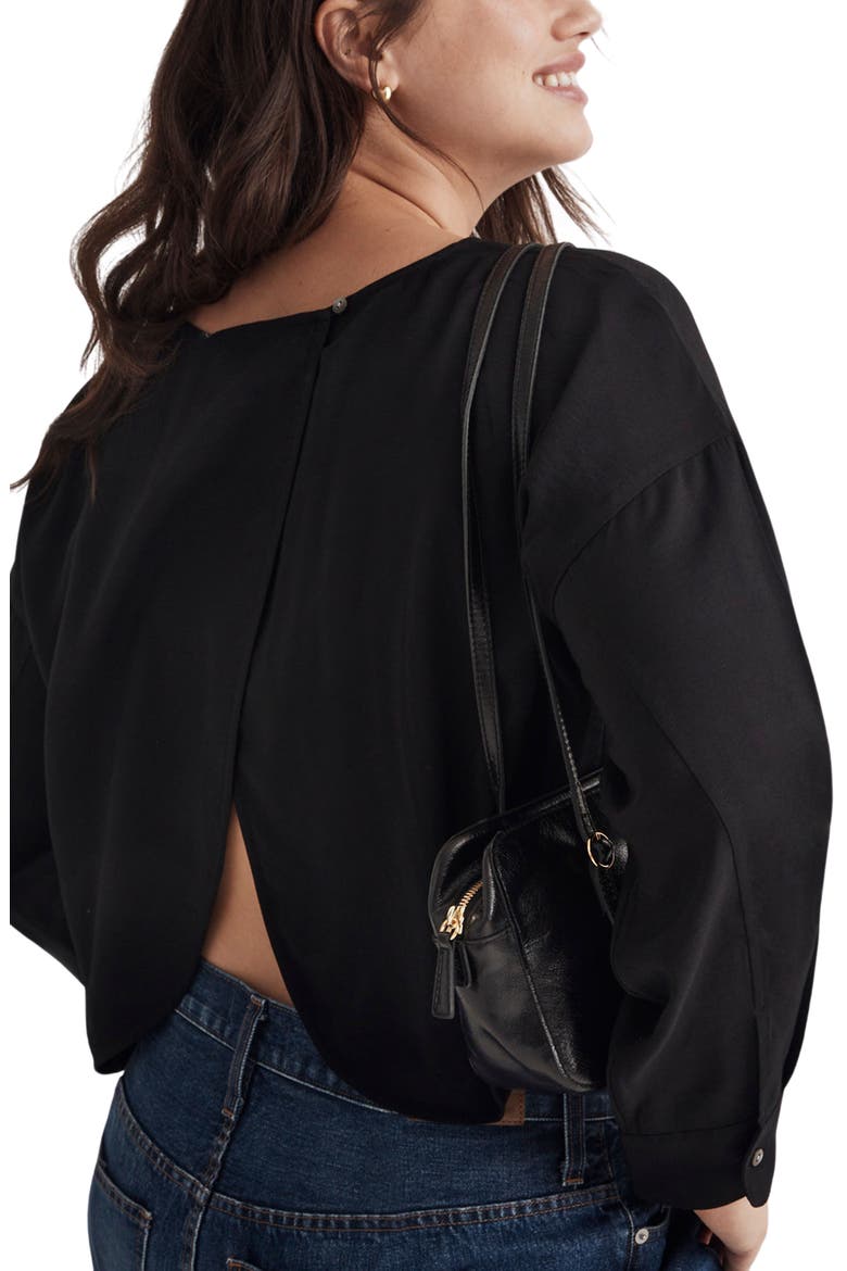 Relaxed Tulip Back Crop Top, Alternate, color, TRUE BLACK