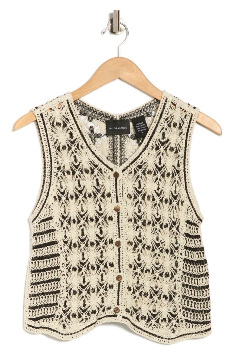 Two-Tone Crochet Tank, Alternate, color, NATURAL
