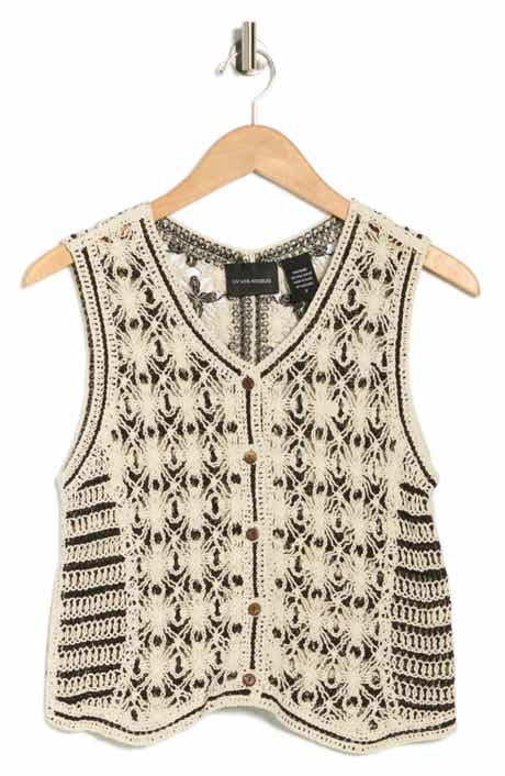 Forgotten Grace Two-Tone Crochet Tank