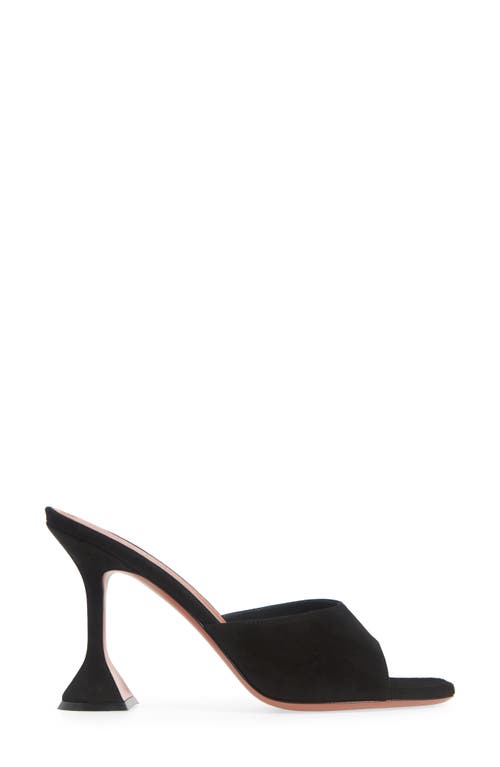 Amina Muaddi Lupita Suede Pedestal Mule Sandals In Black Suede
