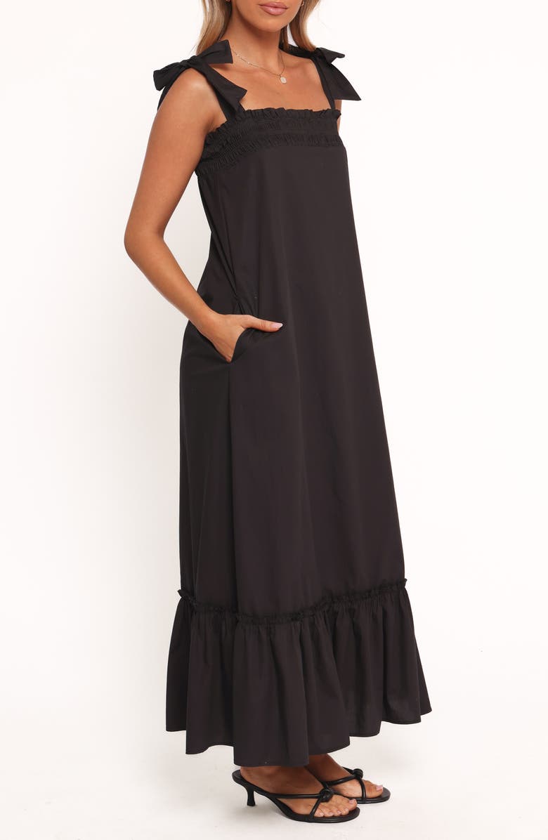 Petal & Pup Irina Stripe Maxi Dress, Alternate, color, Black