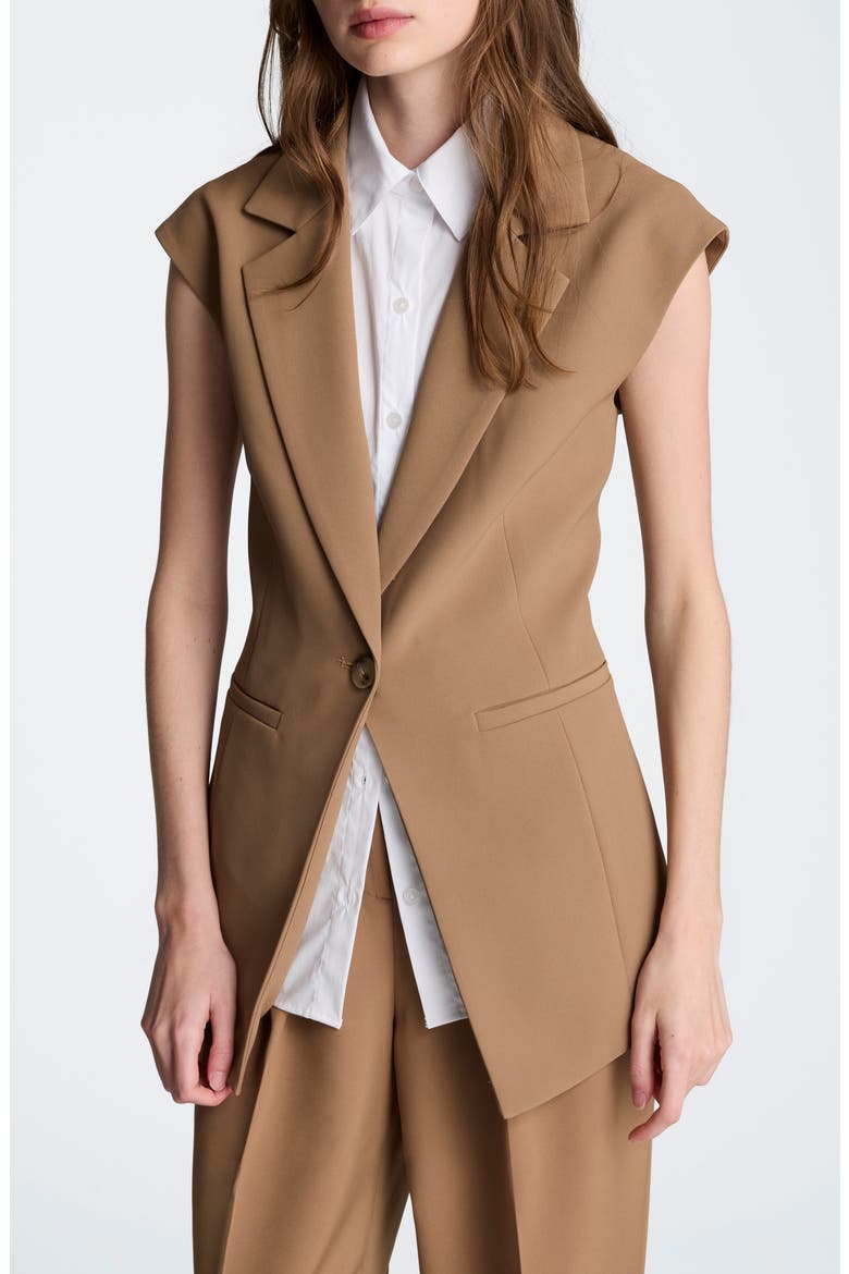 Layered Vest with Detachable Shirt Inset, Main, color, MESQUITE