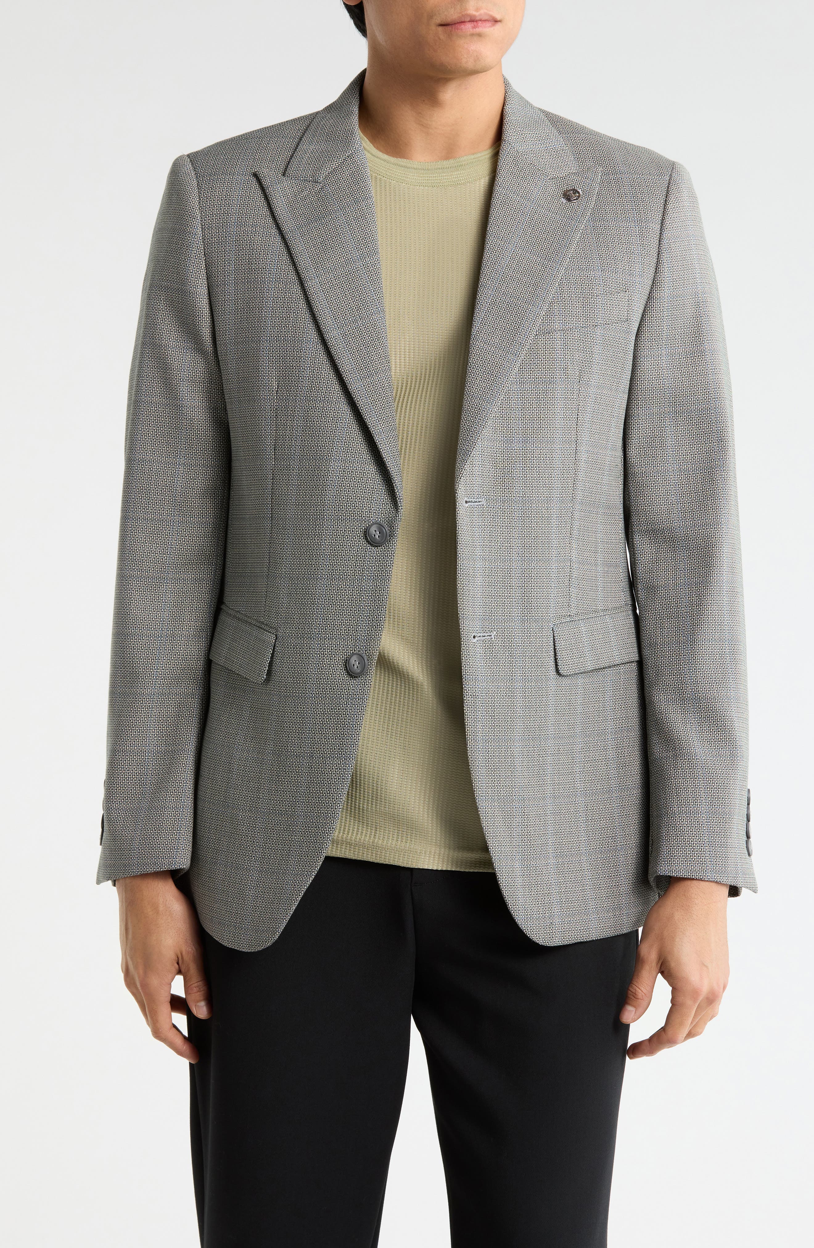 T.R. PREMIUM Slim Fit Plaid Stretch Sport Coat